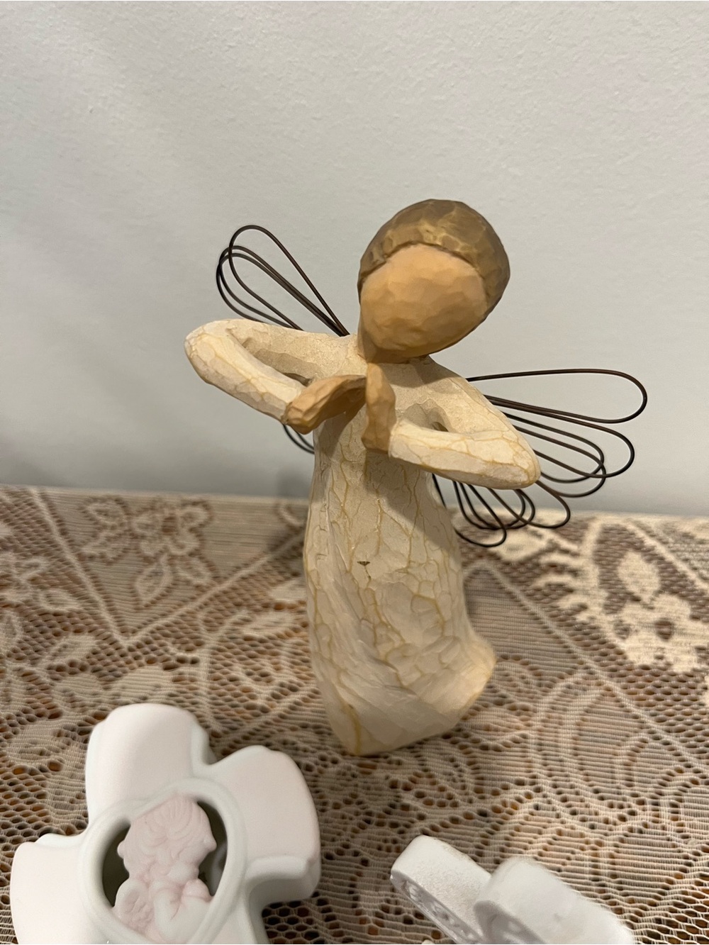 Childrens Set of 3 charming gifts: Precious moments, Willow angel and cross